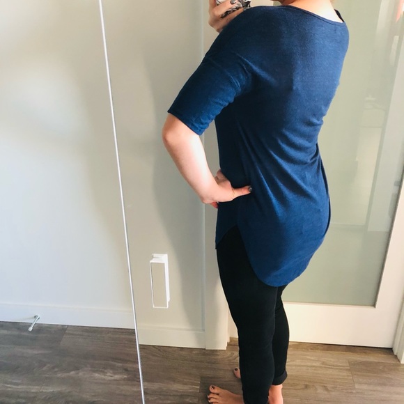 NWOT Navy Blue Long T-Shirt - Picture 4 of 4